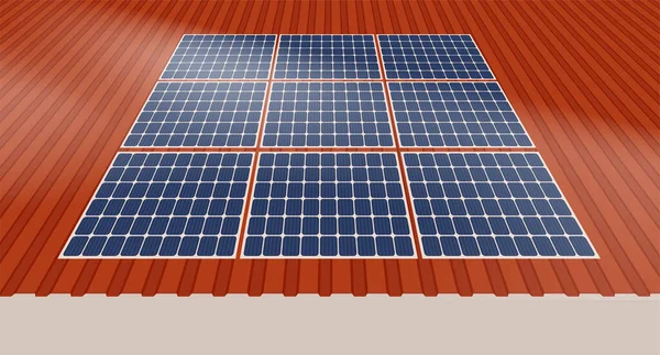 Сонячна Панель Даху Будинку Концепція Стійких Ресурсів Векторні Ілюстрації — стоковий вектор