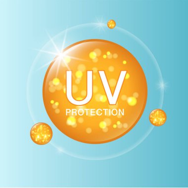 Yıllık satış ya da festival için yüz kremi nemlendirici. Işıltılı parçacıkların arka planında izole edilmiş turuncu ve altın rengi güneş kremi şişesi. Zarif kozmetik reklamları.