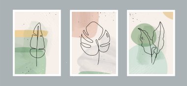 Duvar dekorasyonu, kartpostal ya da broşür kapağı tasarımı için farklı şekillere sahip soyut sanat geçmişi. Vektör illüstrasyonları.