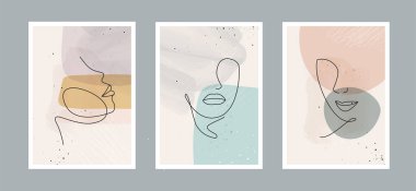 Duvar dekorasyonu, kartpostal ya da broşür kapağı tasarımı için farklı şekillere sahip soyut sanat geçmişi. Vektör illüstrasyonları.