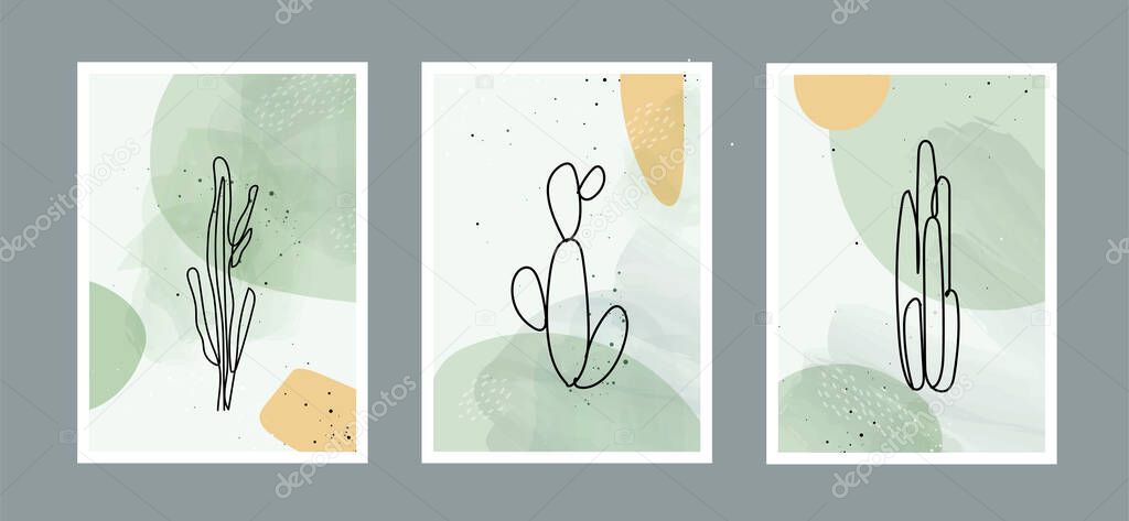 Abstract arts background with different shapes for wall decoration, postcard or brochure cover design. Vector illustrations.