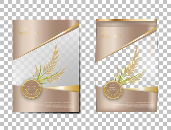 Продукты Питания Таиланда Коричневое Золото Баннер Шаблон Плаката Дизайн Риса — стоковый вектор