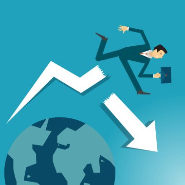 İş dünyası illüstrasyon konsepti başarısız iş satış işidir. iş kavramı.