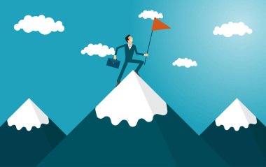 İş adamı hızla dağa koşuyor..