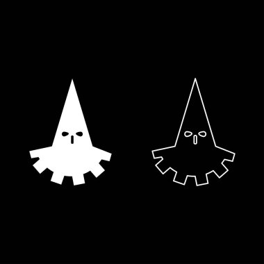 Beyaz renk vektör çizim düz stil basit resim anahat cellat cellat Icon set