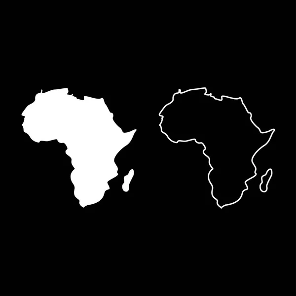 Mapa Afriky Ikony Nastavit Bílou Barvu Vektorové Ilustrace Plochý Jednoduchý — Stockový vektor