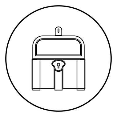 Daire siyah renk vektör çizim basit resim düz stil kist veya gövde simgesi anahat