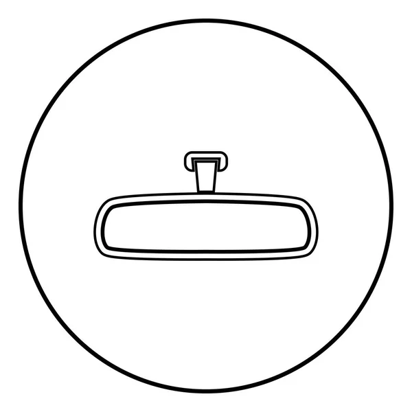 Rückspiegel Symbolumriss Kreis Schwarzer Farbvektor Illustration Einfaches Bild Flachen Stil — Stockvektor