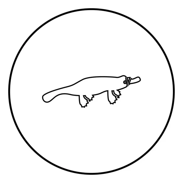 Platypus อไอคอนเป ลในวงกลม ภาพเวกเตอร สไตล แบนของภาพท ยบง — ภาพเวกเตอร์สต็อก