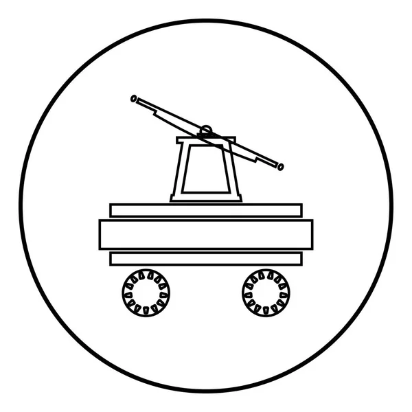Draisine Symbol Gliederung Kreis Schwarz Vektor Illustration Einfaches Bild Flach — Stockvektor