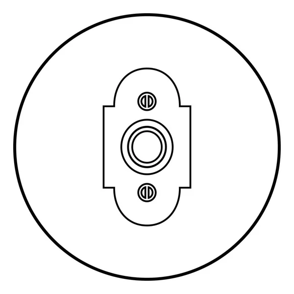 Dörrklockan Ikonen Disposition Cirkel Svart Färg Vektor Illustration Enkel Bild — Stock vektor