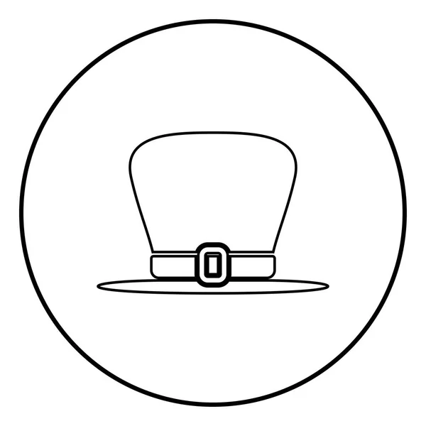 Hut Kobold Symbol Umriss Kreis Schwarze Farbe Vektor Illustration Einfaches — Stockvektor
