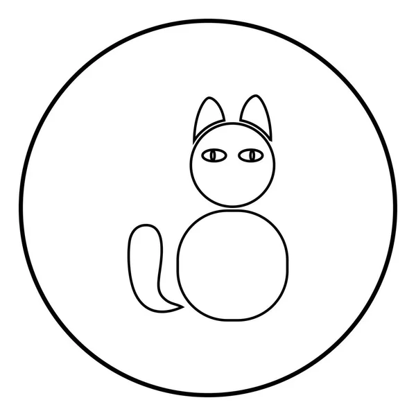 ขอบเขตของไอคอนแมวในวงกลม ภาพเวกเตอร สไตล แบนของภาพท ยบง — ภาพเวกเตอร์สต็อก