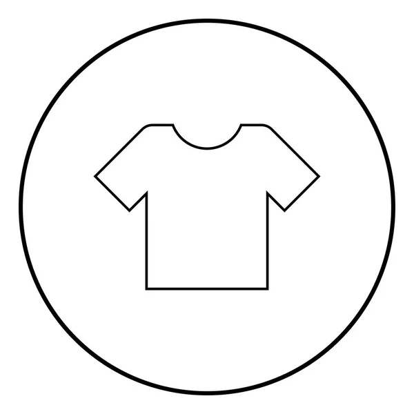 Shirt Symbol Umriss Kreis Schwarze Farbe Vektor Illustration Einfaches Bild — Stockvektor