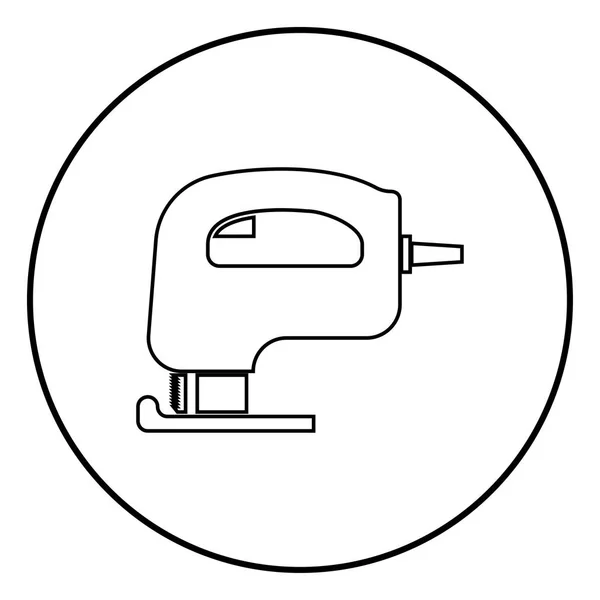 Fretsaw Elektromos Kulcslyuk Látta Kör Fekete Színű Vektor Illusztráció Egyszerű — Stock Vector