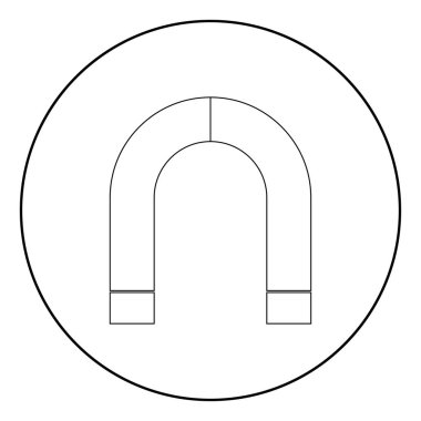 Bu siyah renk simgedir daire veya yuvarlak mıknatıs