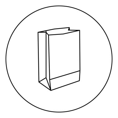 Bu siyah renk simgedir daire veya yuvarlak kağıt torba