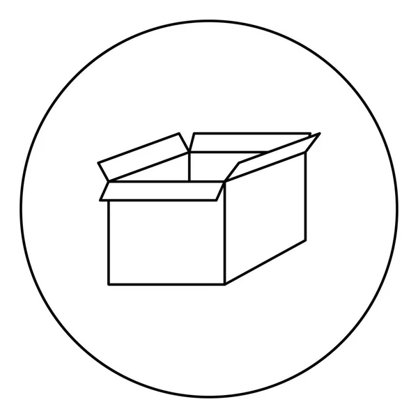 Box Black Color Icon Circle — Stock Vector