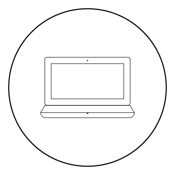 노트북 라운드 아이콘 — 스톡 벡터