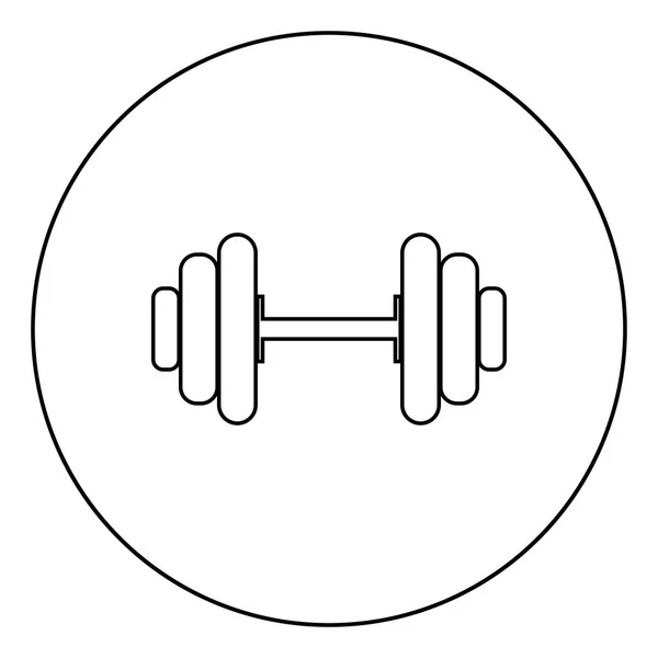 Dumbbell Det Den Sorte Farve Ikon Cirkel Eller Runde – Stock-vektor