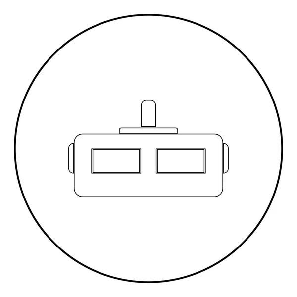 Шлем Виртуальной Реальности Иконка Черного Цвета Круге Круглом — стоковый вектор