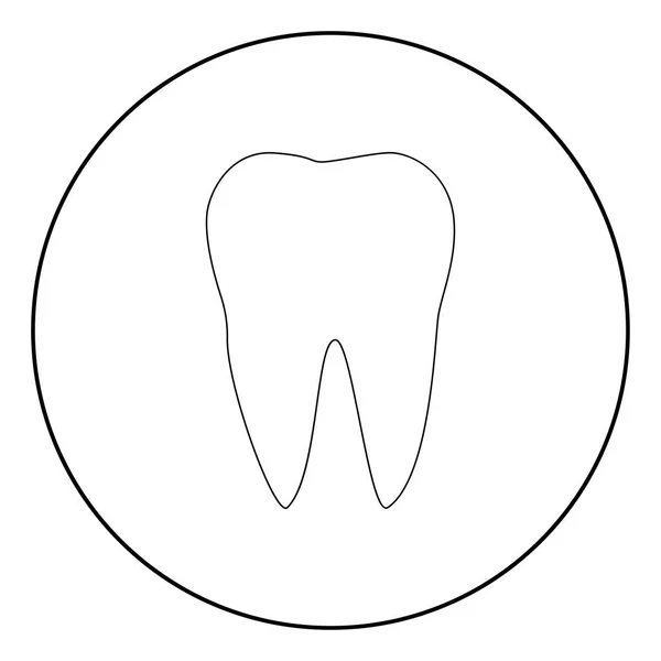 Dente Ícone Cor Preta Círculo Redondo — Vetor de Stock