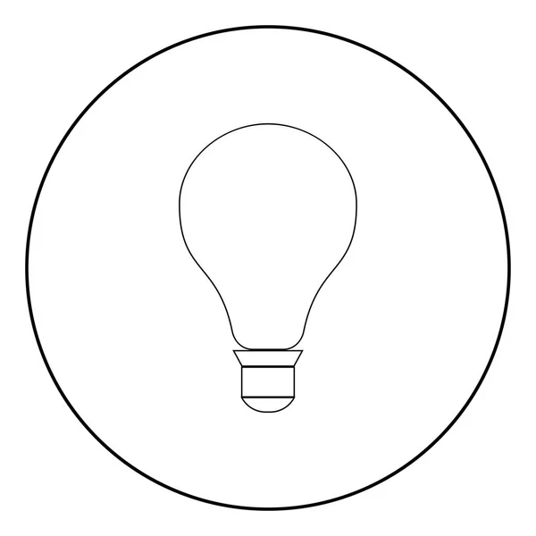 Лампочка Піктограма Чорного Кольору Колі Або Круглому — стоковий вектор