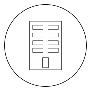 Bina simge siyah daire şeklinde renk ya da vektör çizim yuvarlak