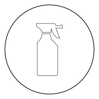 Ev Kimyasalları simge siyah daire şeklinde renk ya da vektör çizim yuvarlak