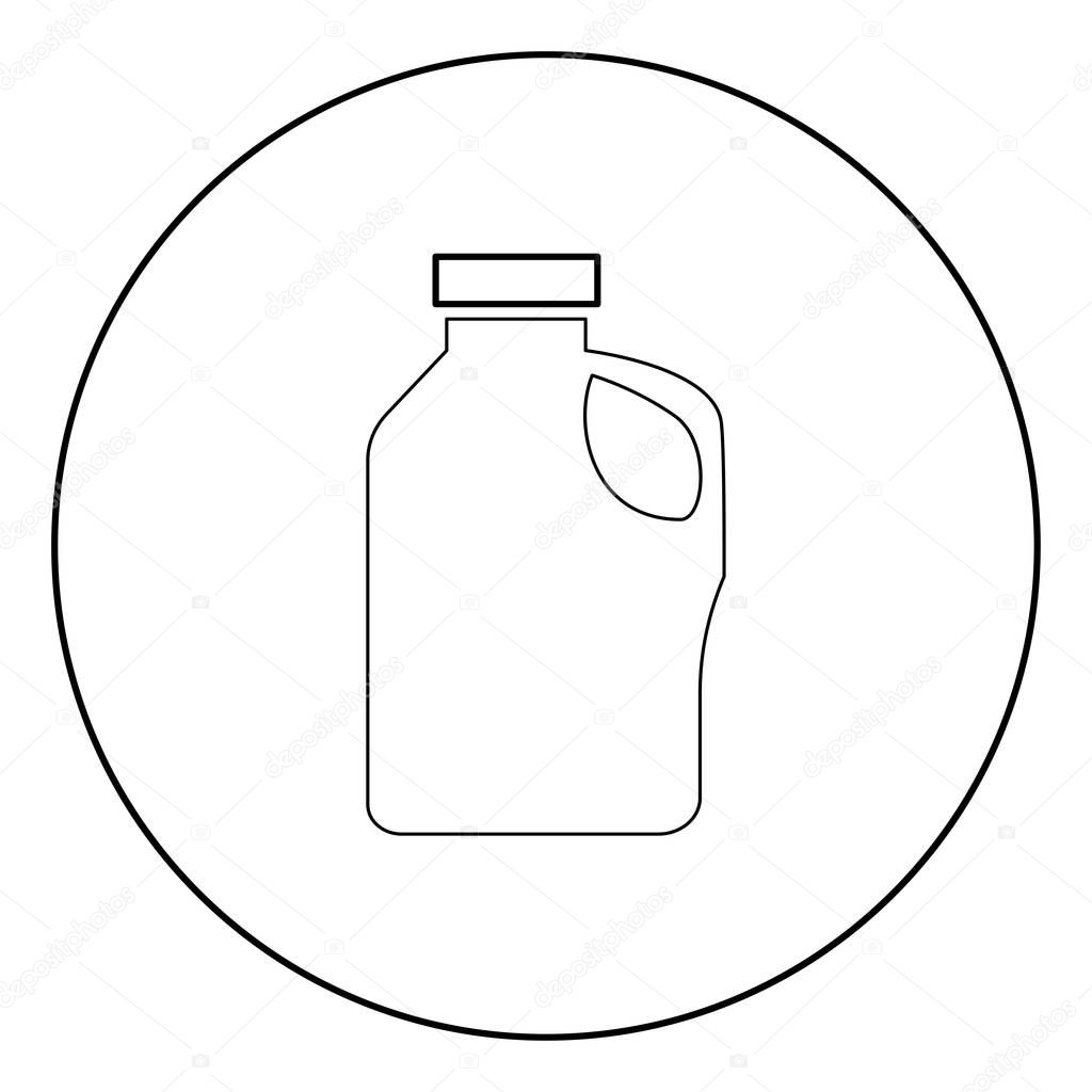 Household chemicals  icon black color in circle or round vector illustration