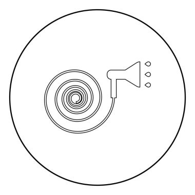 Su jetleri irrigates simge siyah renkli daire içinde veya vektör çizim yuvarlak