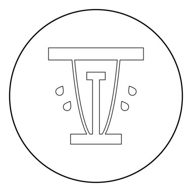 Çim daire veya yuvarlak vektör çizim simgesi siyah rengi sprinkler