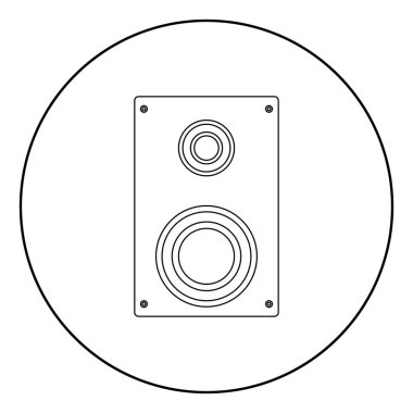 Hoparlör simgesi siyah daire şeklinde renk ya da vektör çizim yuvarlak