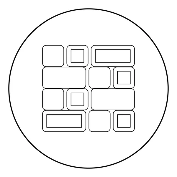 在圆形或圆形矢量图中平铺图标黑色颜色 — 图库矢量图片