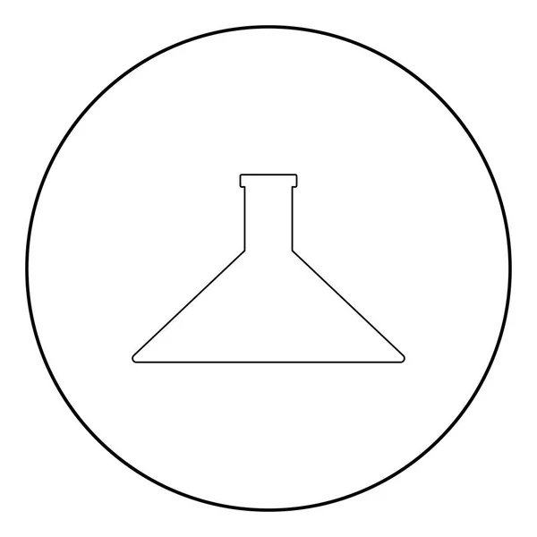 Icône Flacon Couleur Noire Cercle Illustration Vectorielle Ronde — Image vectorielle