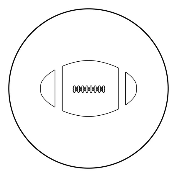 Черный Цвет Иконки Американского Футбольного Мяча Круге Круглой Векторной Иллюстрации — стоковый вектор
