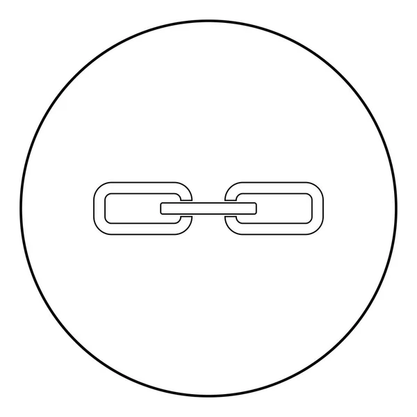 Řetězové Propojení Ikonu Černá Barva Kruhu Nebo Kolo Vektorové Ilustrace — Stockový vektor