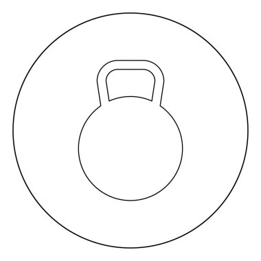 Kettlebell simge siyah daire şeklinde renk ya da vektör çizim yuvarlak