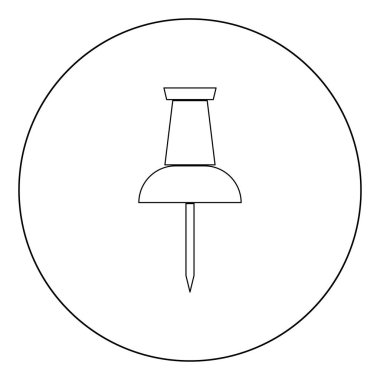 PIN simge siyah renkli daire içinde bas veya vektör çizim yuvarlak