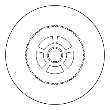 Araba tekerlek simgesi siyah daire şeklinde renk ya da vektör çizim yuvarlak