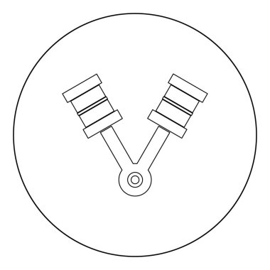 Pistonlar simge siyah daire şeklinde renk ya da vektör çizim yuvarlak