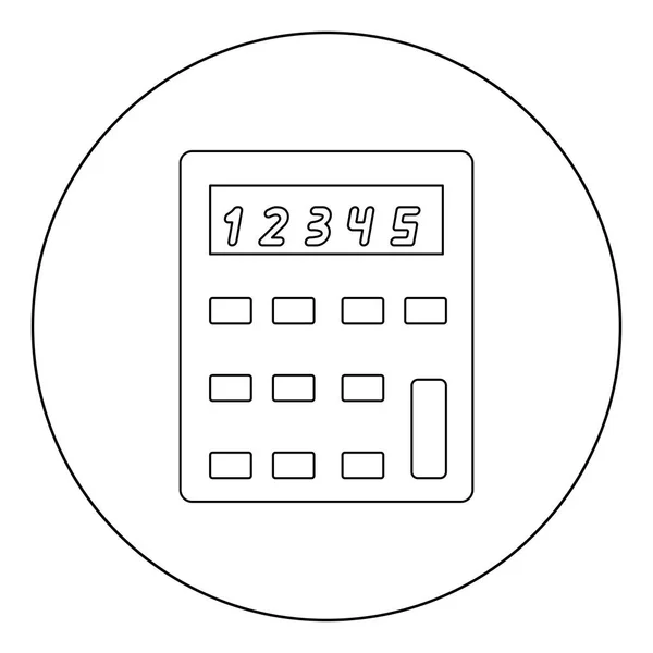 Icono Calculadora Color Negro Círculo Ilustración Vectorial Redonda — Vector de stock