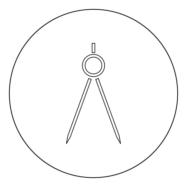 Ζεύγος Της Πυξίδες Εικονίδιο Μαύρο Χρώμα Κύκλο Γύρο Εικονογράφηση Διάνυσμα — Διανυσματικό Αρχείο