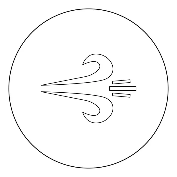 Icono Viento Color Negro Círculo Ilustración Vectorial Redonda — Vector de stock