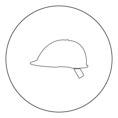 Emanet kask simge siyah renk daire vektör çizim