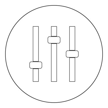 Denetim Masası simgesi siyah renkli daire vektör çizim