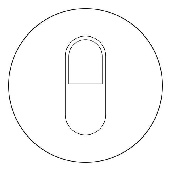 Pille Symbol Schwarze Farbe Kreis Vektor Illustration — Stockvektor