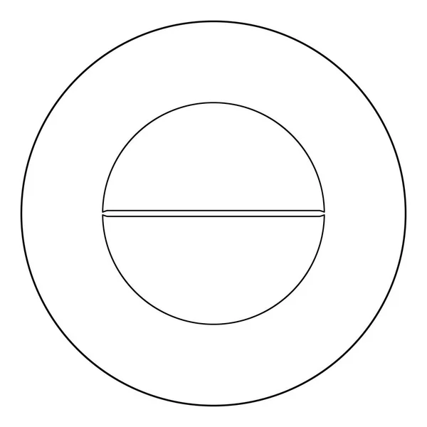 Medical Pill Icon Black Color Circle Vector Illustration — Stock Vector