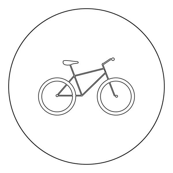 Fiets Pictogram Zwarte Kleur Cirkel Vectorillustratie — Stockvector