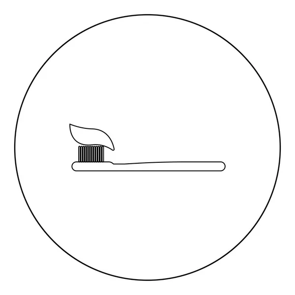 Zubní Pasta Kartáček Ikonu Černé Barvy Kruhu Vektorové Ilustrace — Stockový vektor